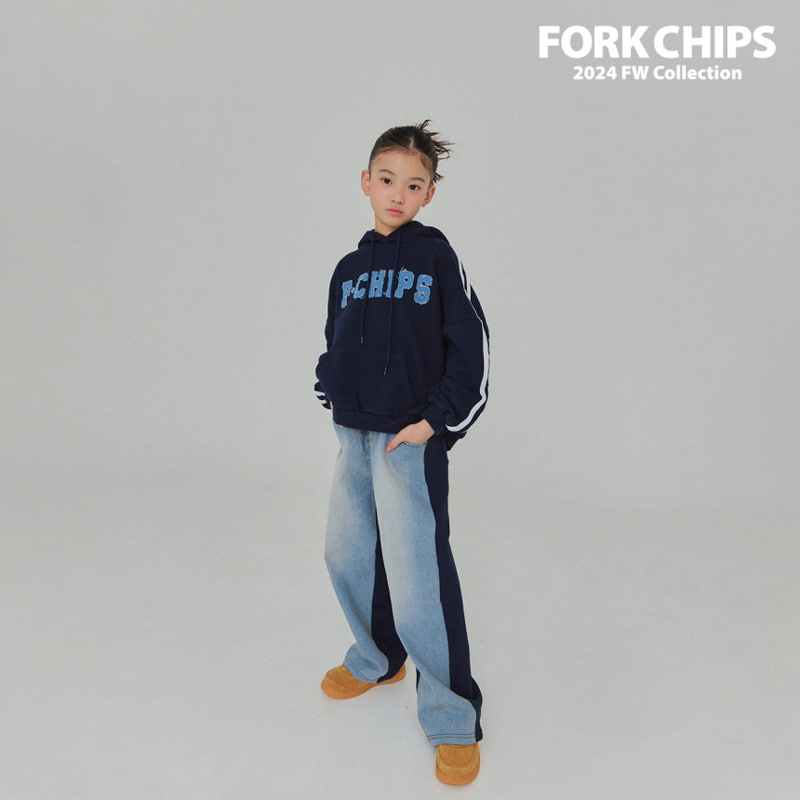 Fork Chips - Korean Children Fashion - #prettylittlegirls - Love Mix Denim Pants - 7