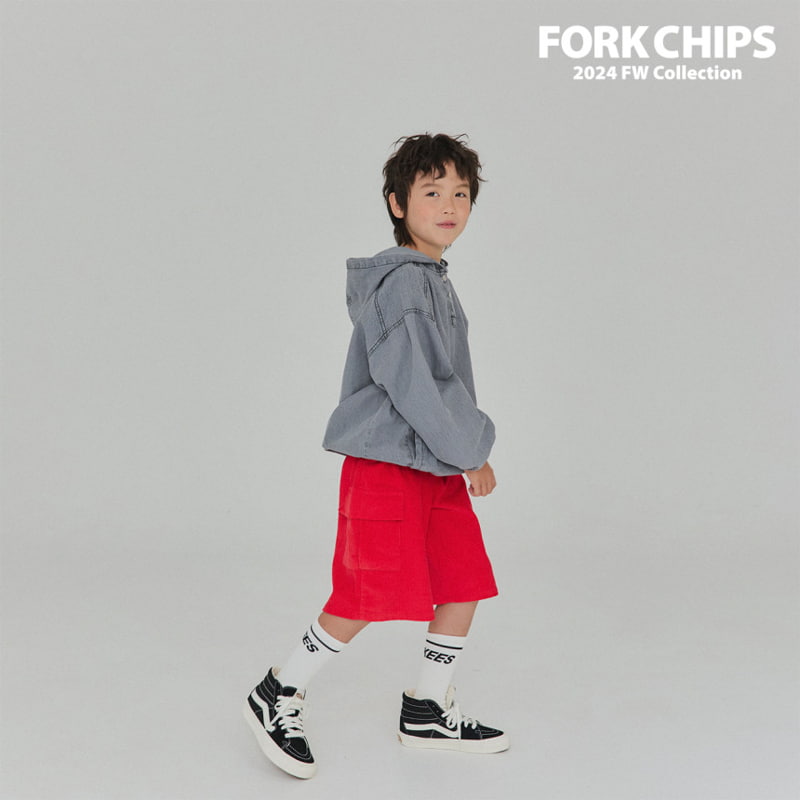 Fork Chips - Korean Children Fashion - #prettylittlegirls - Hunter Corduroy Half Pants - 6