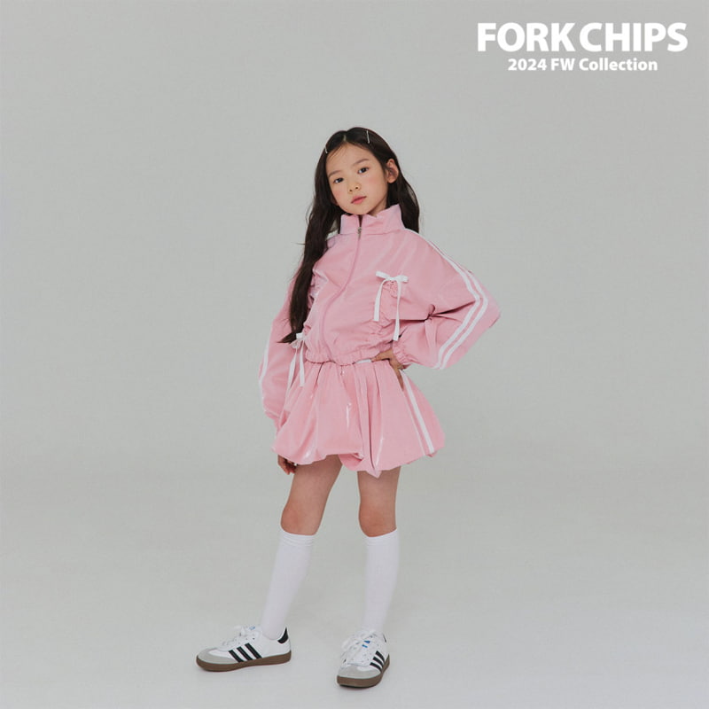 Fork Chips - Korean Children Fashion - #prettylittlegirls - Silky Tape Zip-up - 5