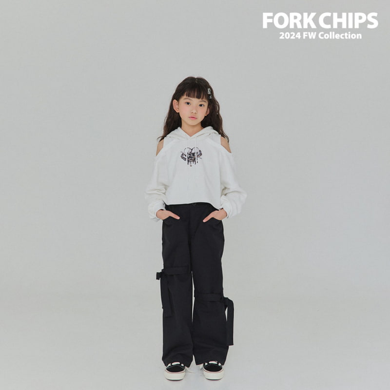 Fork Chips - Korean Children Fashion - #minifashionista - Strap Wide Pants - 4