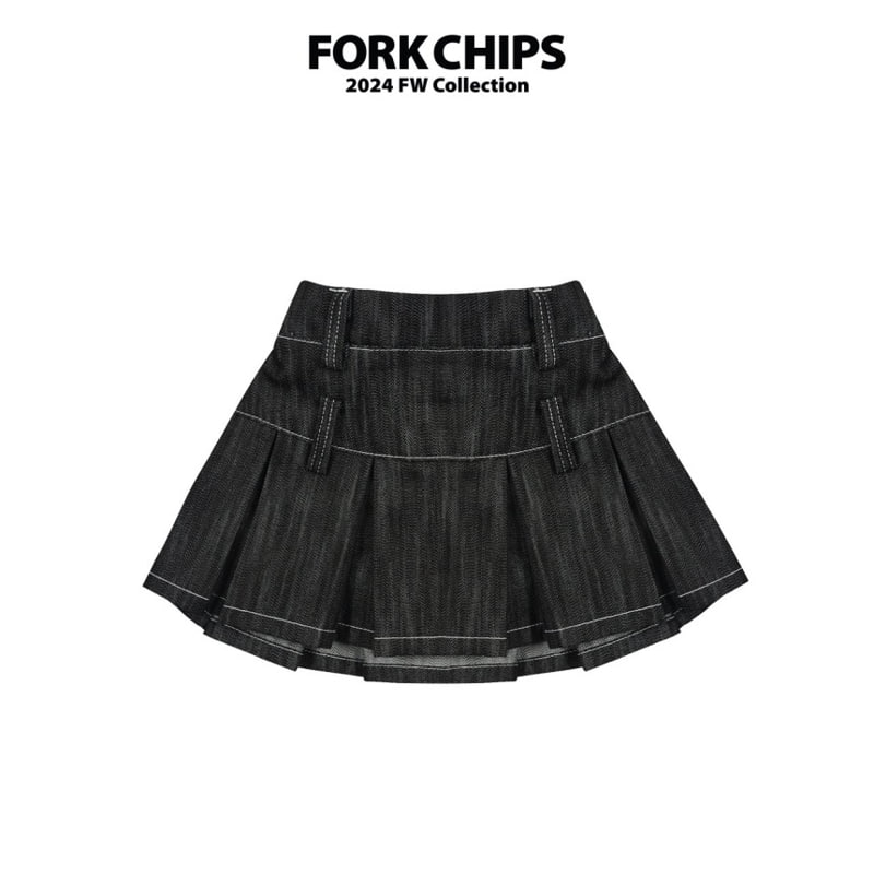 Fork Chips - Korean Children Fashion - #prettylittlegirls - Ov Belt Skirt