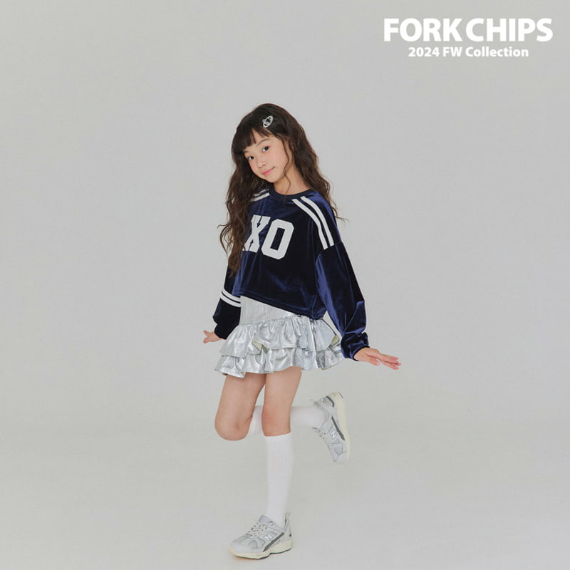 Fork Chips - Korean Children Fashion - #toddlerclothing - XO Velvet Tee - 4