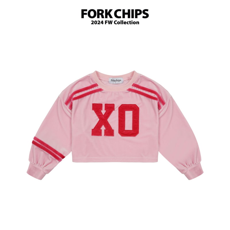 Fork Chips - Korean Children Fashion - #todddlerfashion - XO Velvet Tee - 2