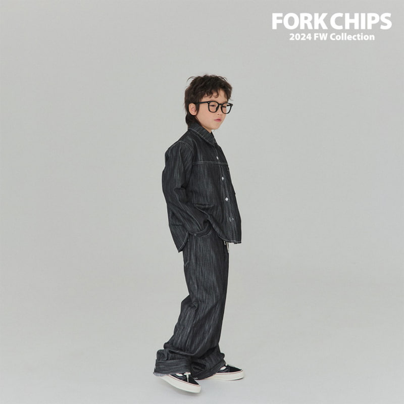 Fork Chips - Korean Children Fashion - #todddlerfashion - Ov Roll-up Pants - 12