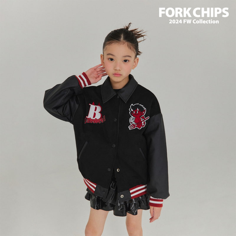 Fork Chips - Korean Children Fashion - #todddlerfashion - Devil Baseball Jumper - 11