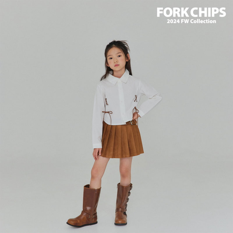 Fork Chips - Korean Children Fashion - #toddlerclothing - Smooth Belt Skirt - 5