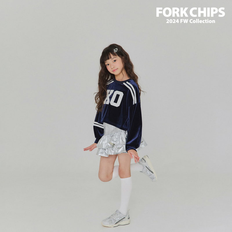 Fork Chips - Korean Children Fashion - #toddlerclothing - XO Velvet Tee - 3