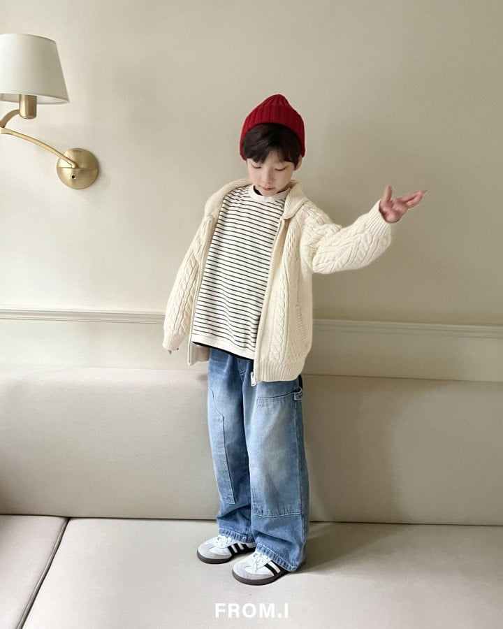 From I - Korean Children Fashion - #childofig - Shawl Collar Twist Zip-up Jacket - 8