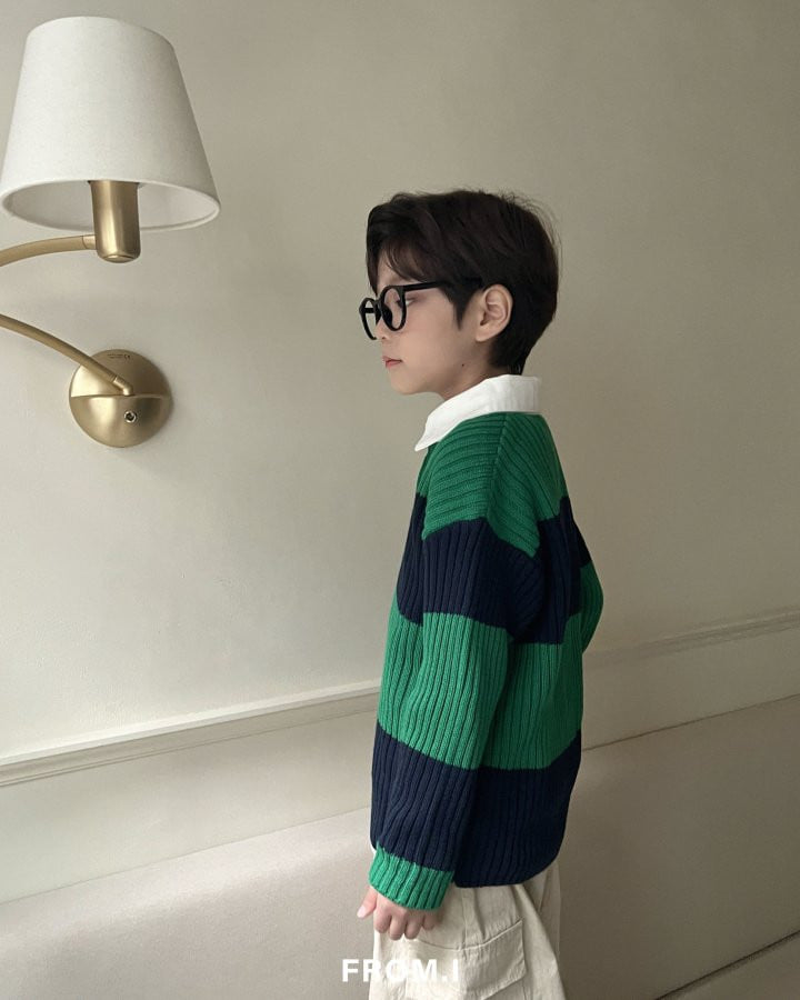 From I - Korean Children Fashion - #magicofchildhood - Stripe Collar Knit Pullover - 11