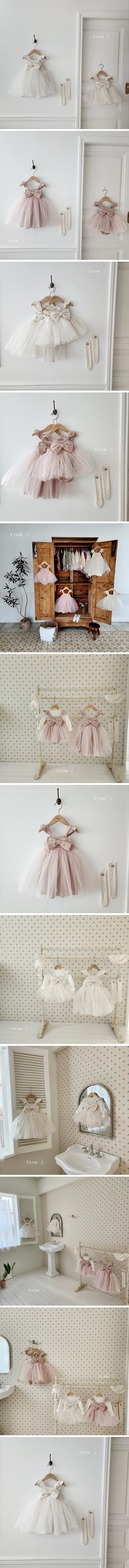 From J - Korean Baby Fashion - #babygirlfashion - Fleeced Frill Ribbon Chacha One-piece