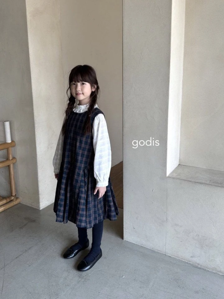 Godis - Korean Children Fashion - #childofig - Check Hull One-piece - 2