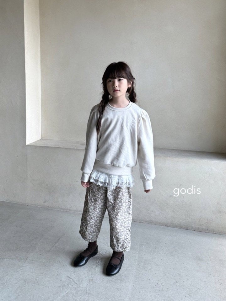 Godis - Korean Children Fashion - #kidsshorts - Flower Pintuck Sweatshirts - 9