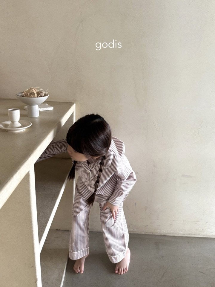 Godis - Korean Children Fashion - #kidsshorts - Simple Line Pajamas - 3