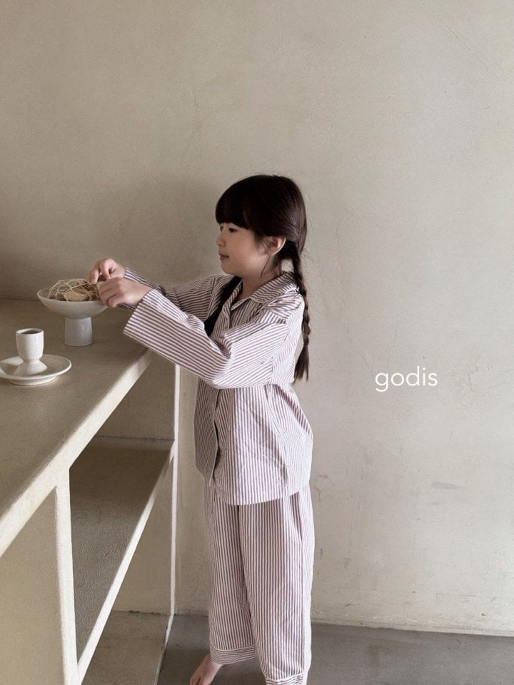 Godis - Korean Children Fashion - #kidsshorts - Simple Line Pajamas - 4