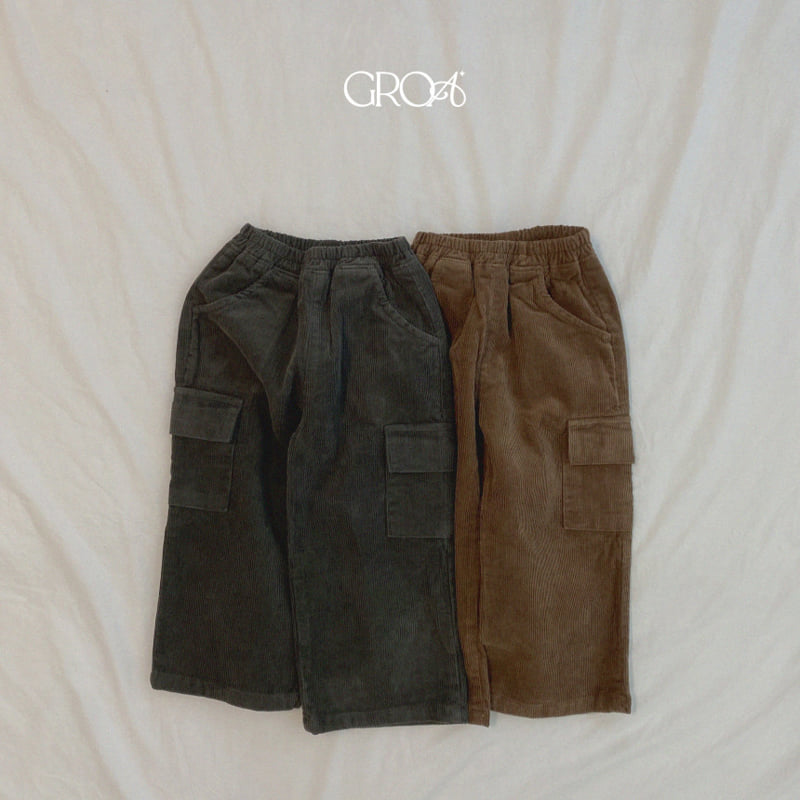 Groa - Korean Children Fashion - #Kfashion4kids - Corduroy Cargo Pants