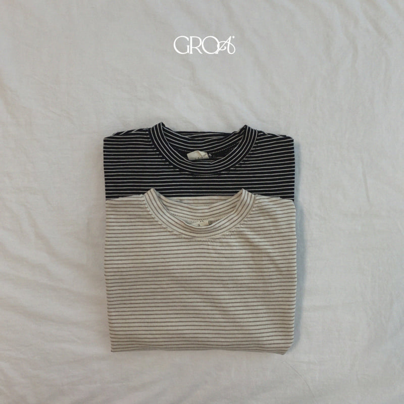 Groa - Korean Children Fashion - #prettylittlegirls - Autumn Stripe Tee - 8