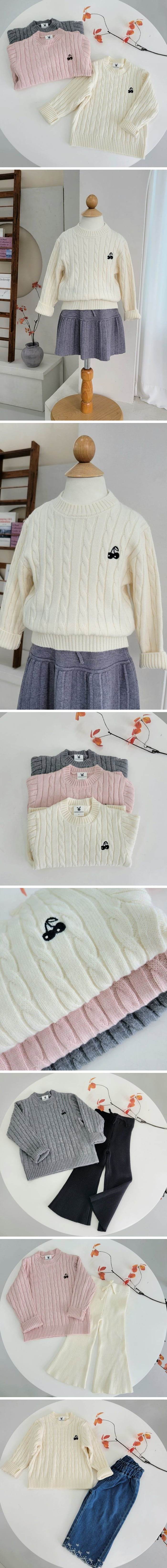 Hanacoco - Korean Children Fashion - #kidzfashiontrend - Cherry Knit Pullover