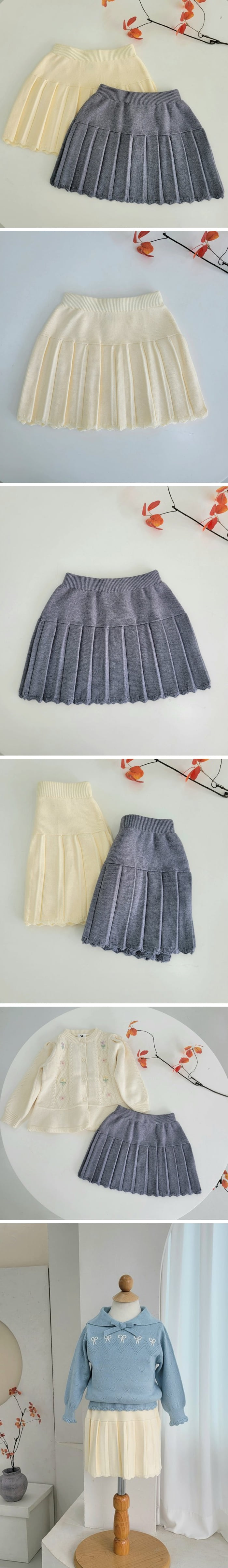 Hanacoco - Korean Children Fashion - #littlefashionista - Acordian Knit Skirt