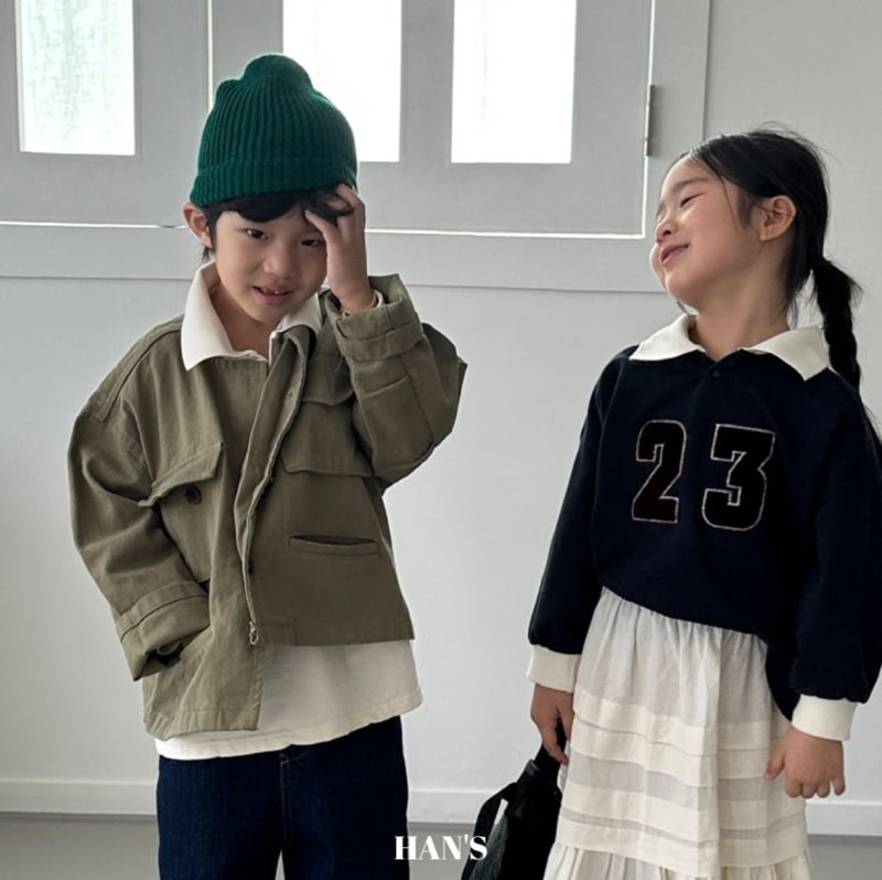 Han's - Korean Children Fashion - #fashionkids - Veloure Embroidery Collar Tee - 2