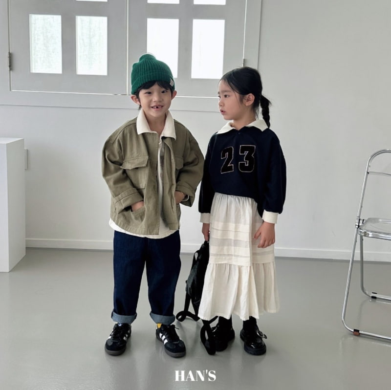 Han's - Korean Children Fashion - #kidzfashiontrend - Veloure Embroidery Collar Tee - 5