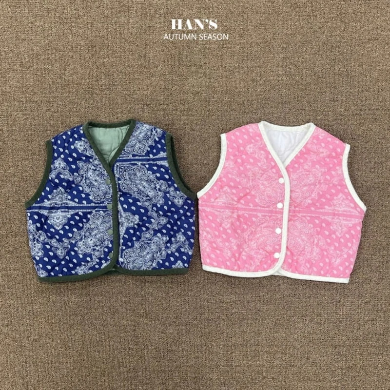 Han's - Korean Children Fashion - #prettylittlegirls - Paisley Reversible Vest