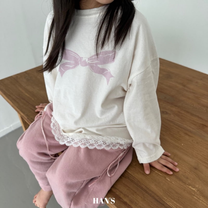 Han's - Korean Children Fashion - #stylishchildhood - Lace Ribbon Tee - 12