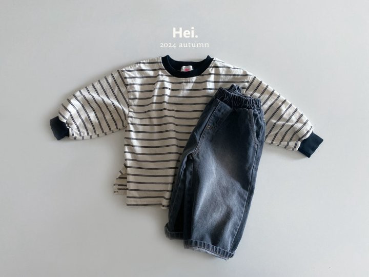 Hei - Korean Children Fashion - #discoveringself - Black Stripe Tee - 3