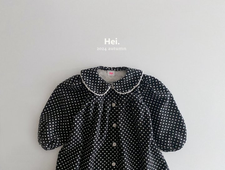 Hei - Korean Children Fashion - #stylishchildhood - Dot Collar One-piece - 2