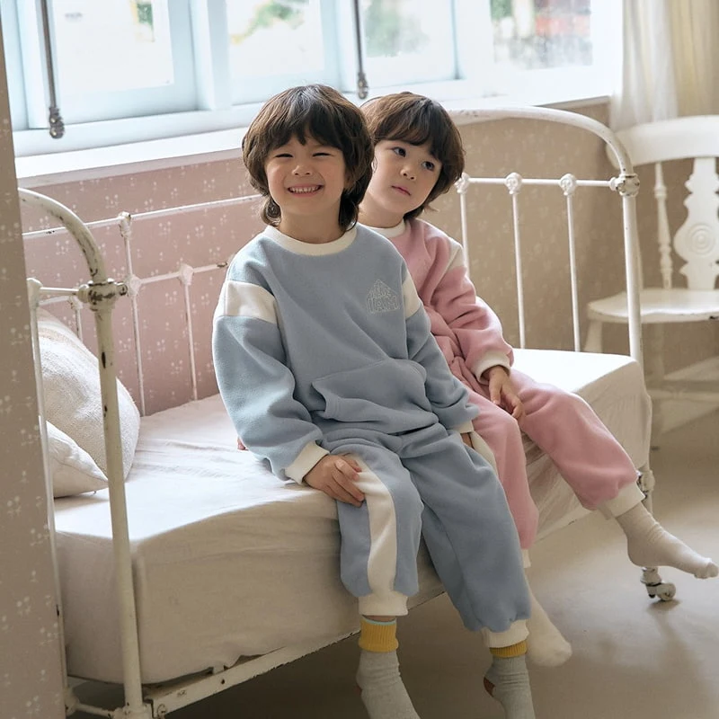 Here I Am - Korean Children Fashion - #discoveringself - Heart Fleece Top Bottom Set - 3