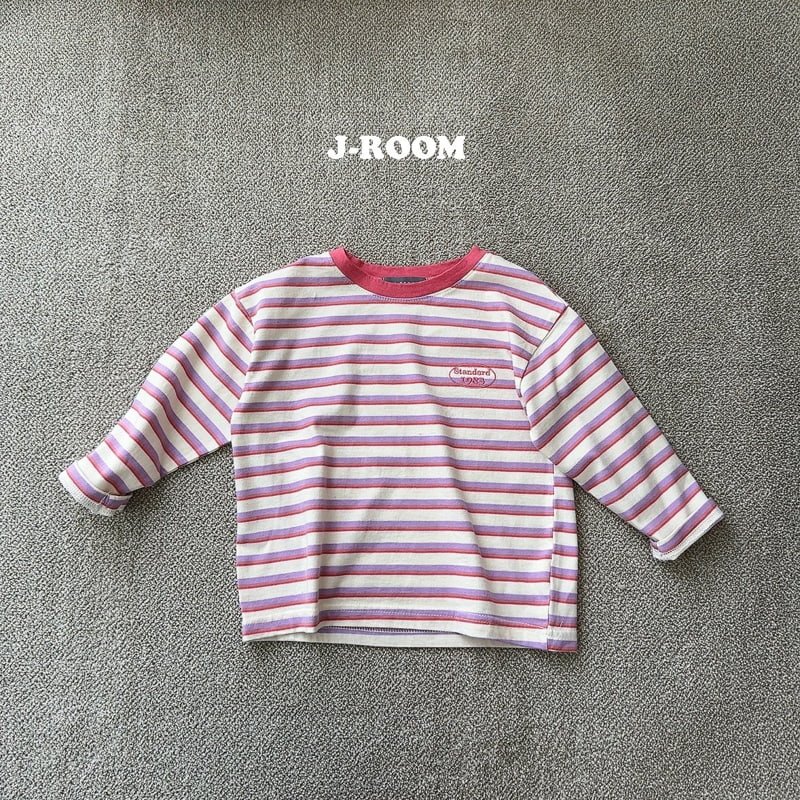 J-Room - Korean Children Fashion - #Kfashion4kids - Multi Embroidery Stripe Tee - 11