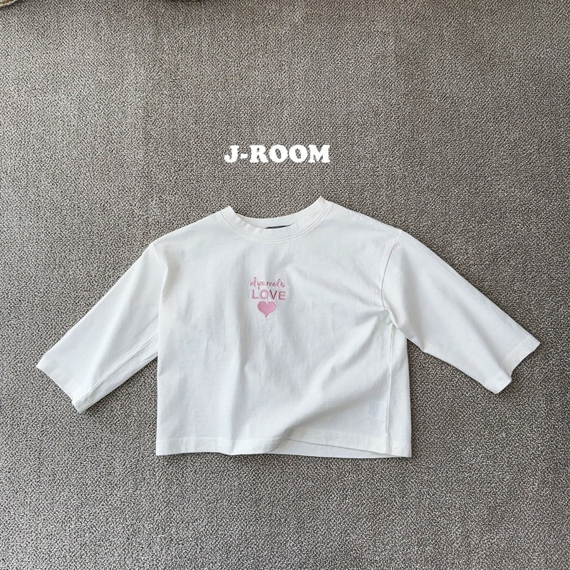 J-Room - Korean Children Fashion - #childofig - Heart Embroidery Midi Tee - 10