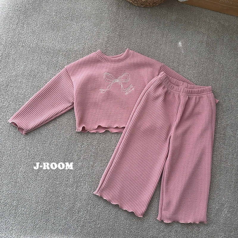 J-Room - Korean Children Fashion - #childrensboutique - Ribbon Rib Top Bottom Set - 9