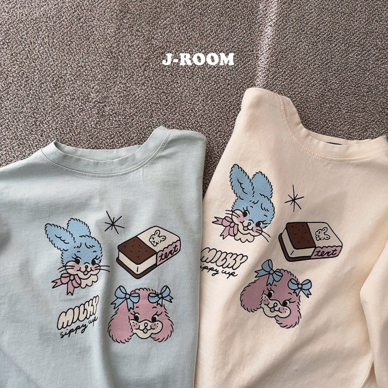 J-Room - Korean Children Fashion - #childrensboutique - Milky Rabbit Tee - 3