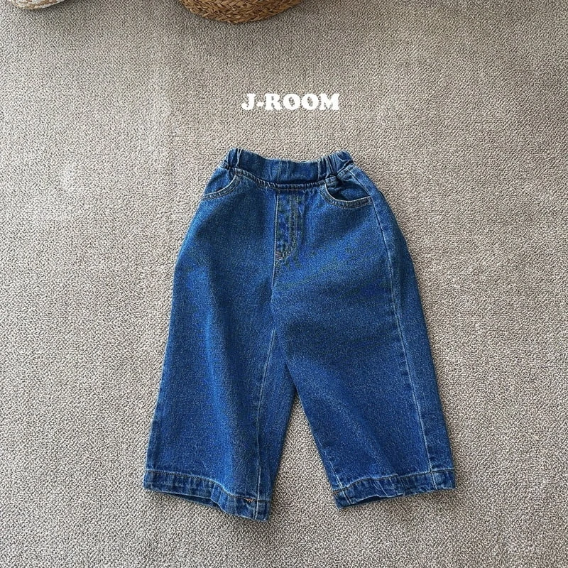 J-Room - Korean Children Fashion - #kidsshorts - Label Wide Jeans - 3