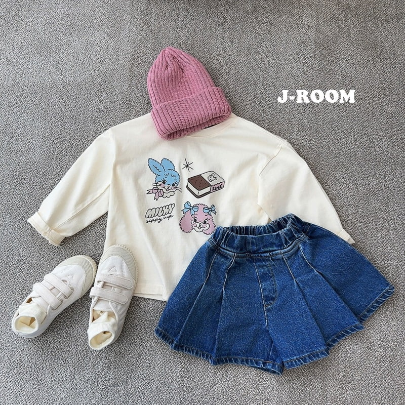 J-Room - Korean Children Fashion - #kidsshorts - Milky Rabbit Tee - 7