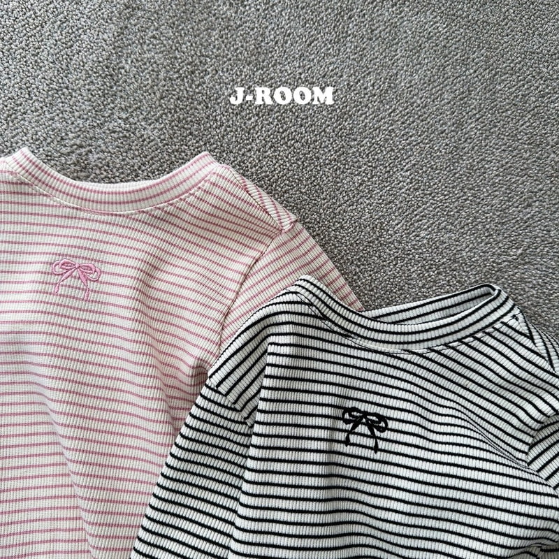 J-Room - Korean Children Fashion - #kidsshorts - Ribbon Crop Wave Tee - 2