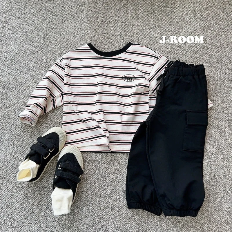 J-Room - Korean Children Fashion - #kidsshorts - Multi Embroidery Stripe Tee - 8