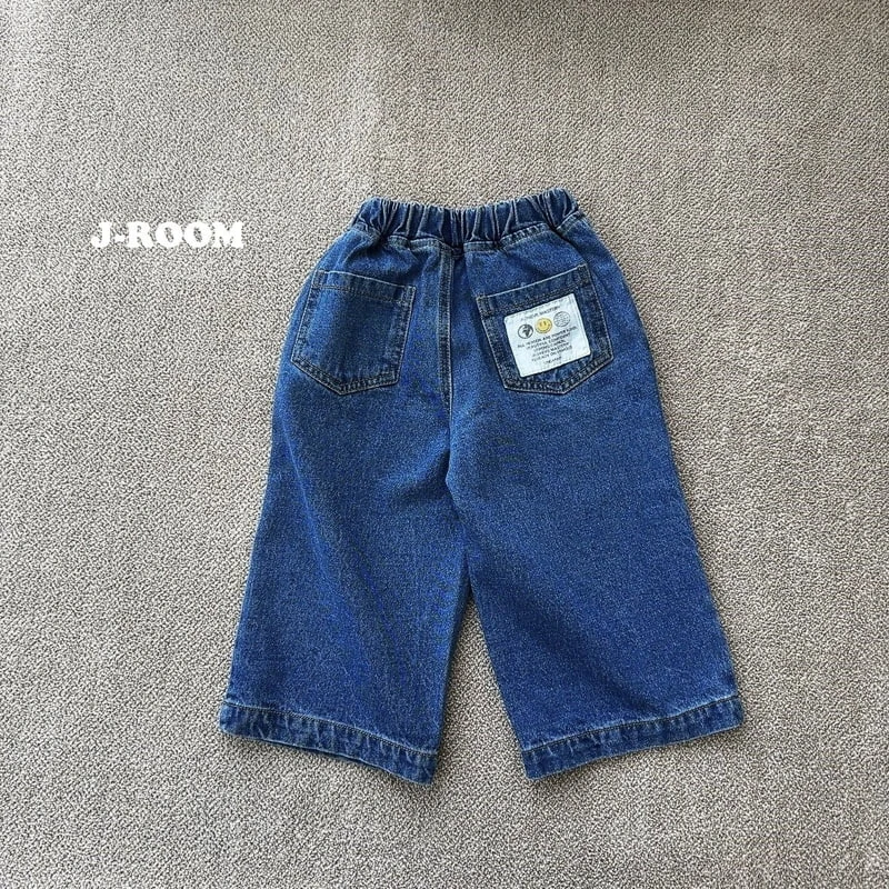 J-Room - Korean Children Fashion - #kidsshorts - Label Wide Jeans - 4