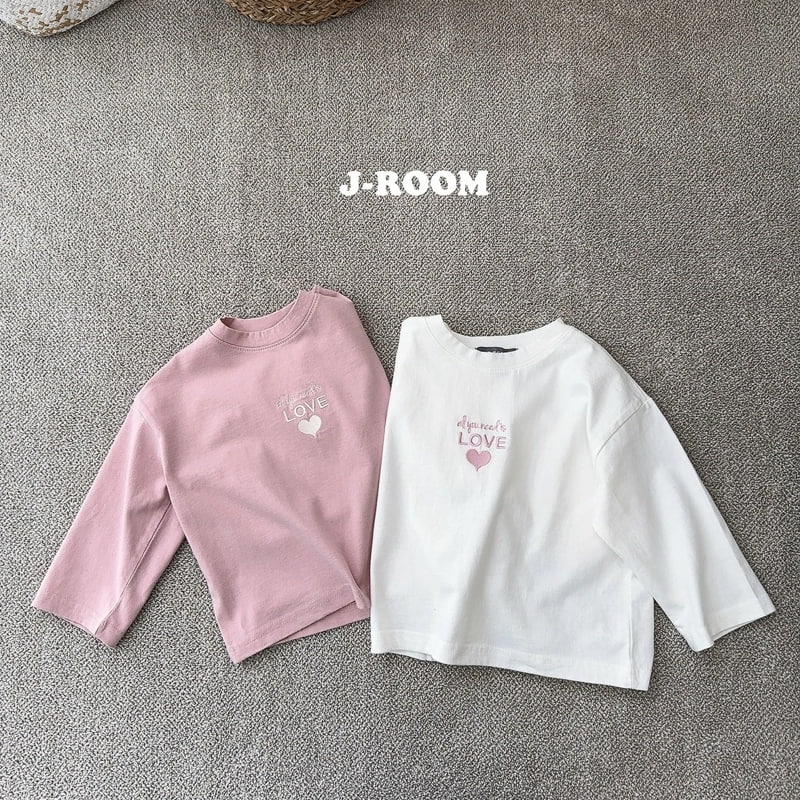 J-Room - Korean Children Fashion - #kidsstore - Heart Embroidery Midi Tee - 3