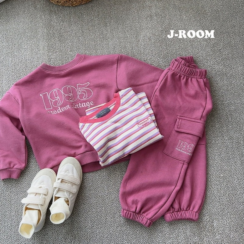 J-Room - Korean Children Fashion - #kidzfashiontrend - Multi Embroidery Stripe Tee - 10