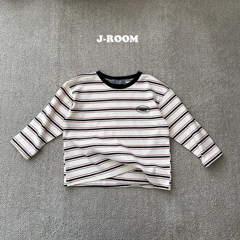 J-Room - Korean Children Fashion - #littlefashionista - Multi Embroidery Stripe Tee - 12