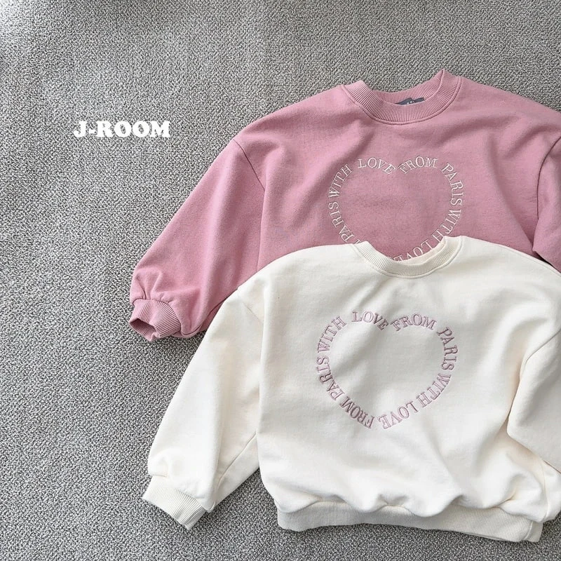 J-Room - Korean Children Fashion - #littlefashionista - Love Embroidery Sweatshirts - 4