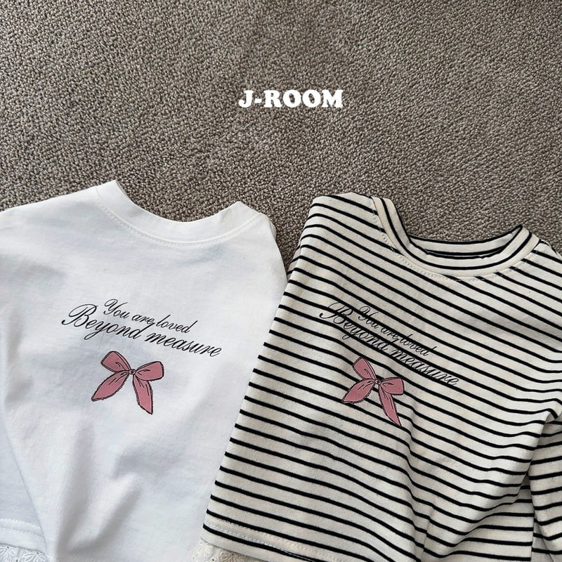 J-Room - Korean Children Fashion - #magicofchildhood - Lace Crop Stripe Tee - 3