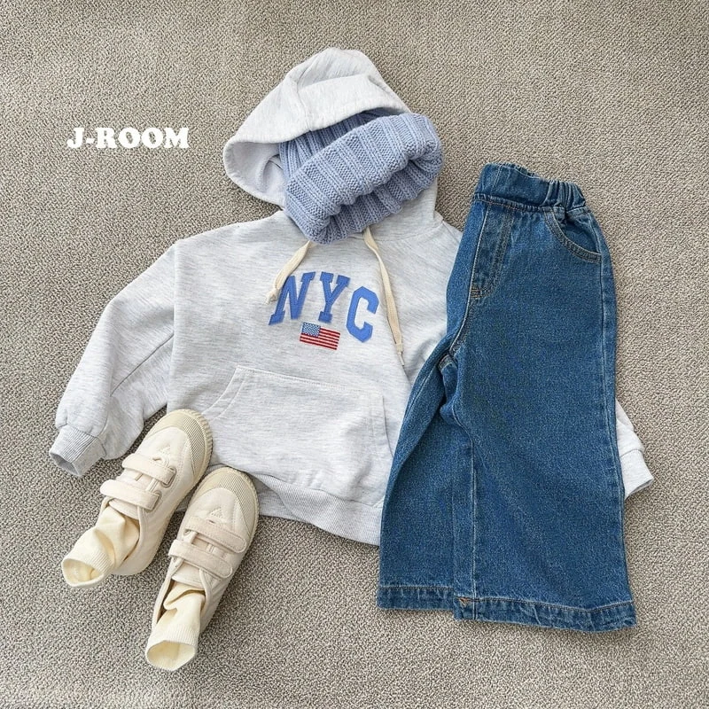 J-Room - Korean Children Fashion - #prettylittlegirls - Label Wide Jeans - 10