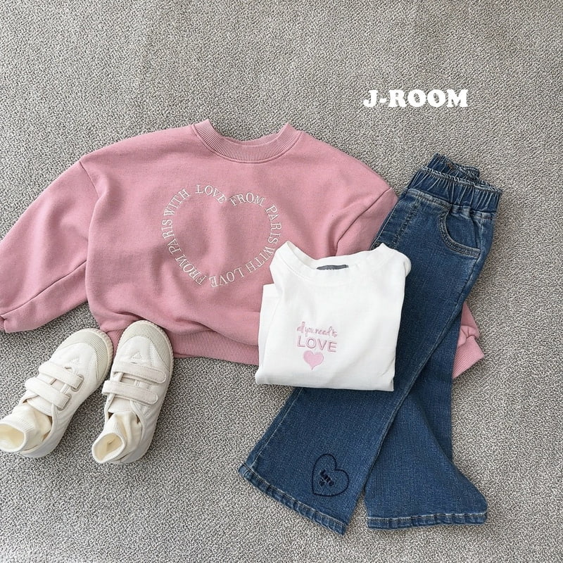 J-Room - Korean Children Fashion - #toddlerclothing - Love Embroidery Sweatshirts - 8