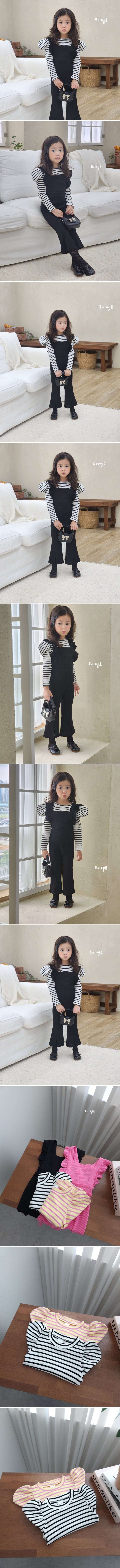 Joy ello - Korean Children Fashion - #fashionkids - Stripe Pad Tee