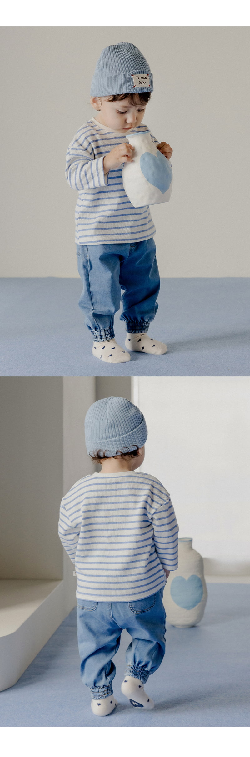 Kids Clara - Korean Baby Fashion - #onlinebabyboutique - Ian Denim Baby Jogger Pants - 2