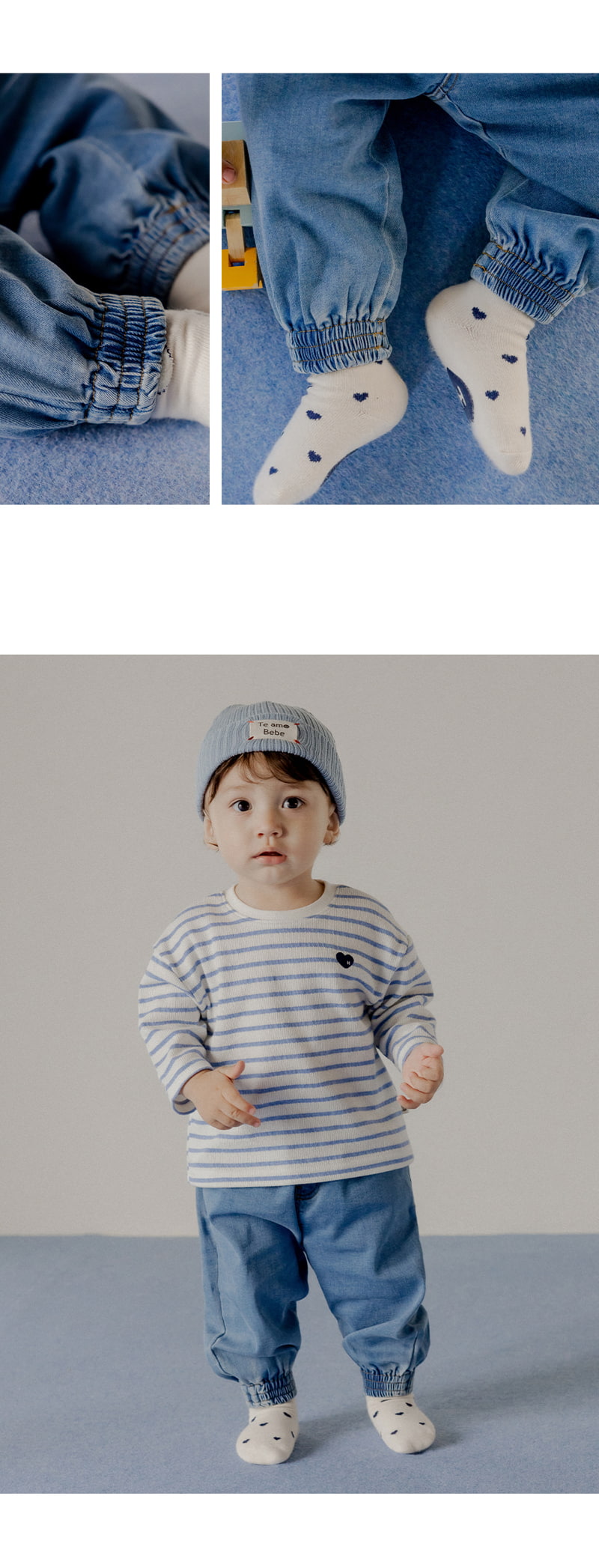 Kids Clara - Korean Baby Fashion - #onlinebabyshop - Ian Denim Baby Jogger Pants - 4