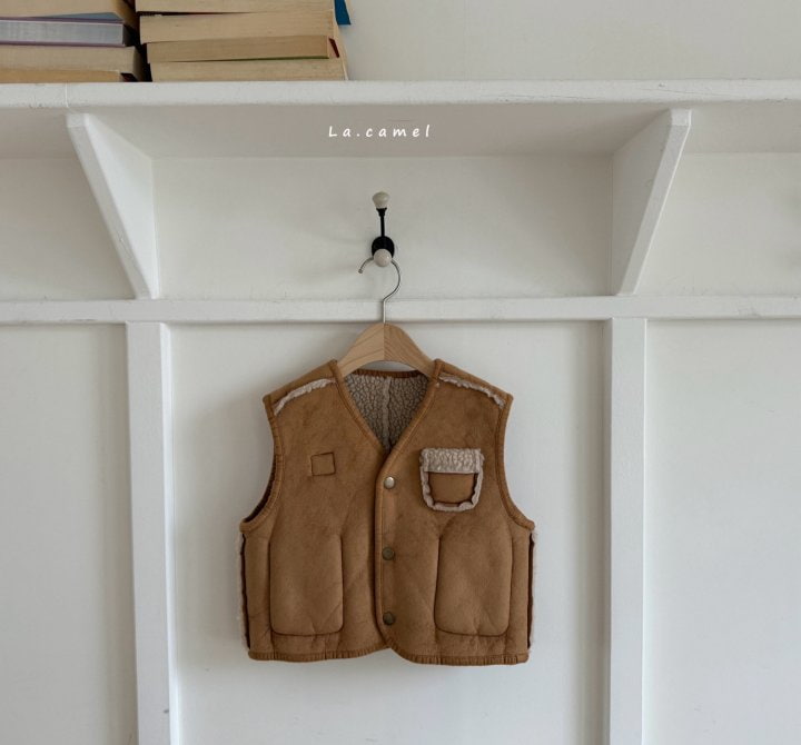 La Camel - Korean Children Fashion - #fashionkids - Teddy Reversible Mustang Vest - 4