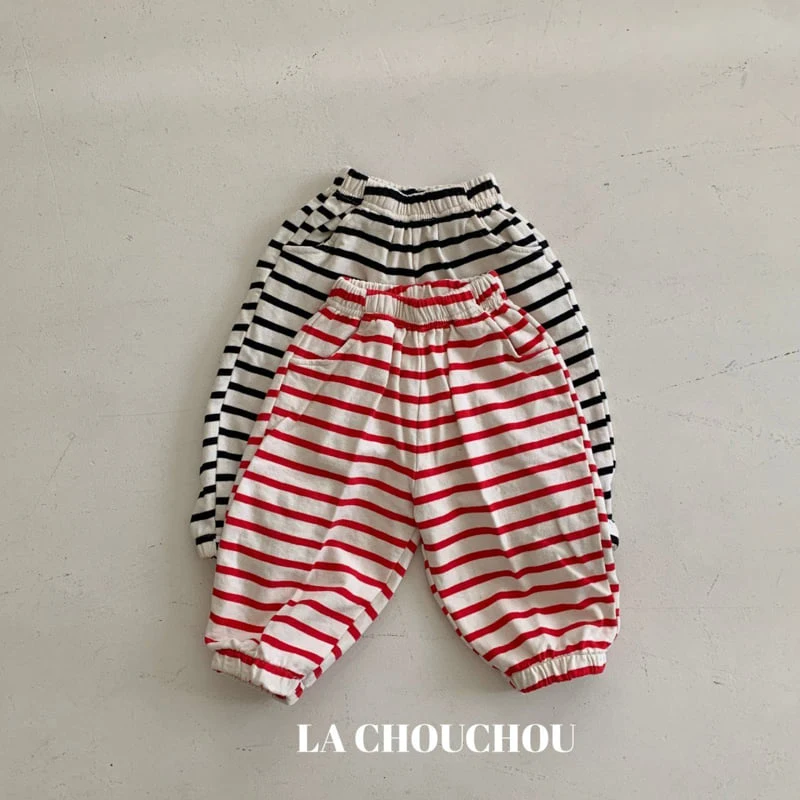 La Chouchou - Korean Baby Fashion - #babyfashion - Stripe Jogger Pants